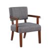Fabric Accent Chair Set of 2 with Round Wood Table, Decorative Slipper Chair Vanity Chair for Bedroom Home Office, Corner Side Chair