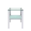 Set of 2, Glass two layer tea table, small round table, bedroom corner table, living room side table,White