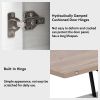 Modern Walnut & White Lift Top Coffee Table Multifunctional Table with Drawers & Shelves