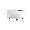 Luanda Lift Top Coffee Table; Casters; One Shelf -White