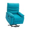 Power Lift Recliner Chair, Chenille Blue Elderly Chair with lifting, lying flat, heating, vibration massage, USB charging, remote control control