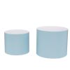 Nesting table set of 2 MDF Side Table Round Shape Blue