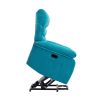 Power Lift Recliner Chair, Chenille Blue Elderly Chair with lifting, lying flat, heating, vibration massage, USB charging, remote control control