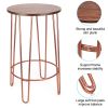Gold End Table, Small Accent Table/Nightstand, Anti-Rust Sofa Snack Table, Waterproof Coffee Table for Living Room Bedroom Office, bearing 400 pounds