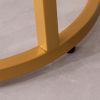 Modern C-shaped end/side table,Golden metal frame with round marble color top-15.75'