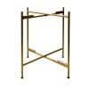 20 Inch High Round Side End Table with 2 Tier Iron Frame, Matte Gold