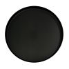 Ara 12 Inch Side End Table, Vintage Sleek Pillar Base, Round Tray Top, Matte Black