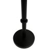 Ara 12 Inch Side End Table, Vintage Sleek Pillar Base, Round Tray Top, Matte Black