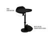 Ara 12 Inch Side End Table, Vintage Sleek Pillar Base, Round Tray Top, Matte Black