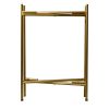 20 Inch High Round Side End Table with 2 Tier Iron Frame, Matte Gold