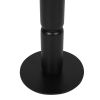 24 Inch Side End Table, Round Top with Turned Pedestal Base, Handcrafted Sandblasted Matte Black