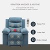 Power Recliner Chair with Adjustable Massage Function, Recliner Chair with
Heating System for Living Room, Blue color fabric