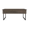 Nora Lift Top Coffee Table; Two Legs -Dark Walnut