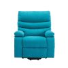 Power Lift Recliner Chair, Chenille Blue Elderly Chair with lifting, lying flat, heating, vibration massage, USB charging, remote control control