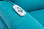 Power Lift Recliner Chair, Chenille Blue Elderly Chair with lifting, lying flat, heating, vibration massage, USB charging, remote control control