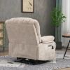 23" Seat Width and High Back Large Size Beige Chenille Power Lift Recliner Chair with 8-Point Vibration Massage and Lumbar Heating