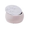 End Table with Storage, Round Accent Side Table with Removable Top for Living Room, Bedroom,Pink
