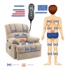 23" Seat Width and High Back Large Size Beige Chenille Power Lift Recliner Chair with 8-Point Vibration Massage and Lumbar Heating