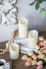 Set of 3 Flickering Ivory LED Candles with Remote Timer, L:D3X6" M:D3X5" S:D3X4"