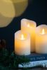 Set of 3 Flickering Ivory LED Candles with Remote Timer, L:D3X6" M:D3X5" S:D3X4"
