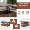 Lift Top Coffee Table with 2 Storage Drawers and Hidden Compartment