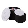 Set of 2 End Table with Storage, Round Accent Side Table with Removable Top for Living Room, Bedroom, Top φ650*450,φ480*390,Black