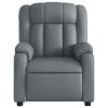 Electric Massage Recliner Chair Gray Faux Leather