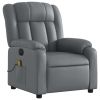 Electric Massage Recliner Chair Gray Faux Leather