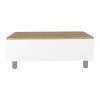 Gambia Lift Top Coffee Table; Four Legs -White / Light Oak