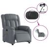 Electric Massage Recliner Chair Gray Faux Leather