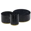 Set of 3 Black Marble Pattern Round Coffee Table side Table End Table Set for Living Room Fully Assembled