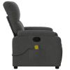 Massage Recliner Chair Dark Gray Microfiber Fabric