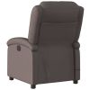 Massage Recliner Chair Dark Brown Real Leather