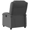 Massage Recliner Chair Gray Real Leather