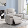 Power Recliner Chair with Adjustable Massage Function, Recliner Chair with Heating System for Living Room, Beige color fabric
