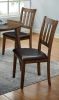 Kitchen 5pc Dining Set Round Dining Table And 4x Side Chairs Walnut, Dark Brown Transitional Solid wood Dining Room Furniture Leatherette Padded Seat