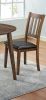 Cozy 3pc Dining Set Round Dining Table And 2x Side Chairs Walnut, Dark Brown Transitional Solid wood Dining Room Furniture Leatherette Padded Seat