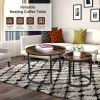 YSSOA Coffee 2 in 1 Sofa Side Round Nest Tables, Wood