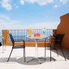 Round Aluminum Table 23.5" Patio Porch Table Outdoor All Weather Lightweight Table Indoor Living Room Bedroom Side Table