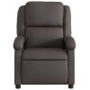 Massage Recliner Chair Dark Brown Real Leather
