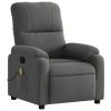 Massage Recliner Chair Dark Gray Microfiber Fabric