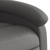 Massage Recliner Chair Gray Real Leather