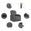 Massage Recliner Chair Gray Faux Leather