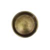 6 Inch Drink Side Table, Turned Pedestal Metal Base, Round Top, Oxidized Brass