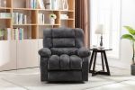 Massage Recliner Chair with Heat and Vibration, Soft Fabric Lounge Chair Overstuffed Sofa Home Theater Seating (Gray)