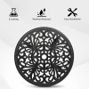 Phoenix Cast Aluminum Round Table, Patio End Table Side Table, Cast Aluminum Cocktail Table, Outdoor Bar Table, Black