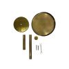Ara 12 Inch Side End Table, Vintage Sleek Pillar Base, Round Tray Top, Oxidized Antique Brass