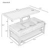 U-style Lift Top Coffee Table with Inner Storage Space and Shelf (As same As WF198291AAN)