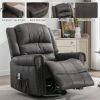 Massage Rocker Recliner Chair Rocking Chairs for Adults Oversized with USB Charge Port Soft Features a Manual Massage and Heat.GREY