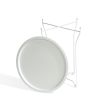 Atlantic Round Metal Tray White End Side Table, Removable Tray Outdoor & Indoor Drink, Snack, Coffee Table, Telephone Table